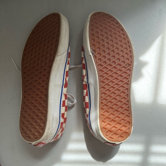 Vans Red & White Checkered Sneakers 8 - Picture 8 of 9